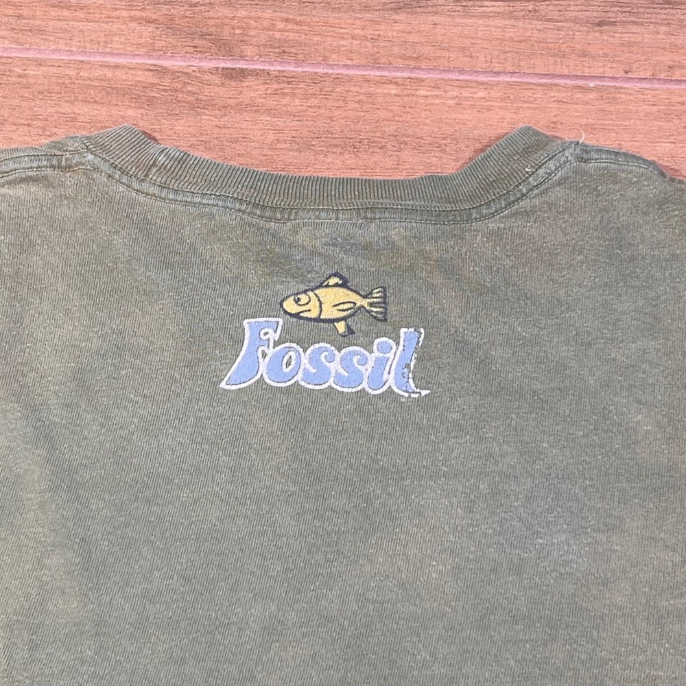 Fossil Brand Mens T‎ Shirt Sz L Green Mermaid Island Adventure Tours Florida Y2K - Picture 6 of 8